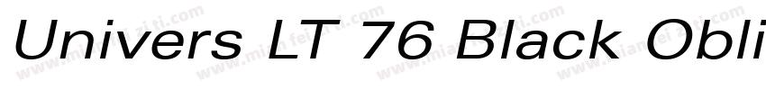Univers LT 76 Black Oblique字体转换